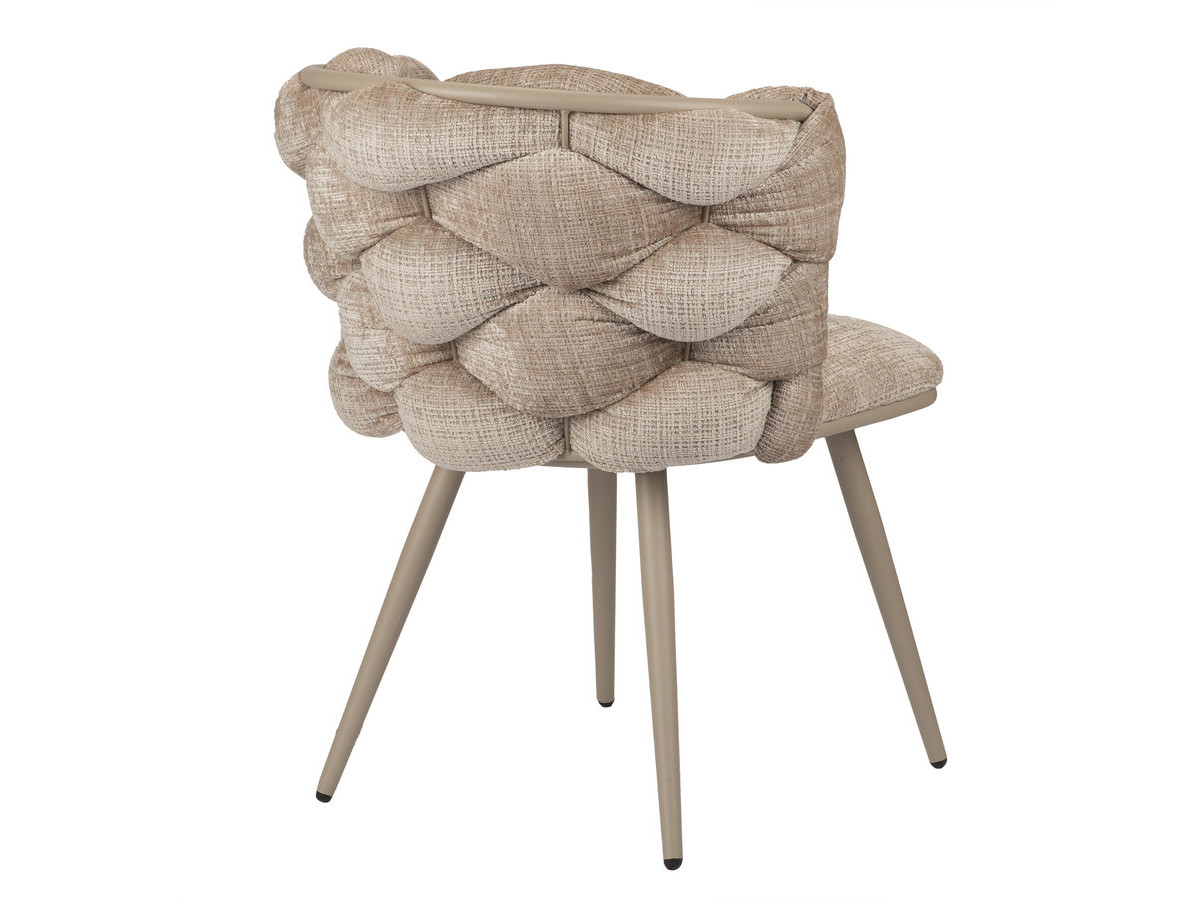 Lot de 2 chaises CHLOE tissu texturé et pieds métal effet bois