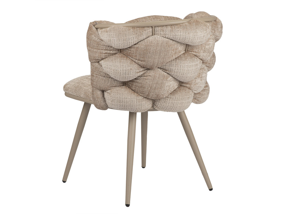 Lot de 2 chaises CHLOE tissu texturé et pieds métal effet bois