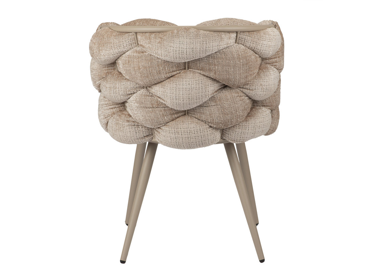 Lot de 2 chaises CHLOE tissu texturé et pieds métal effet bois
