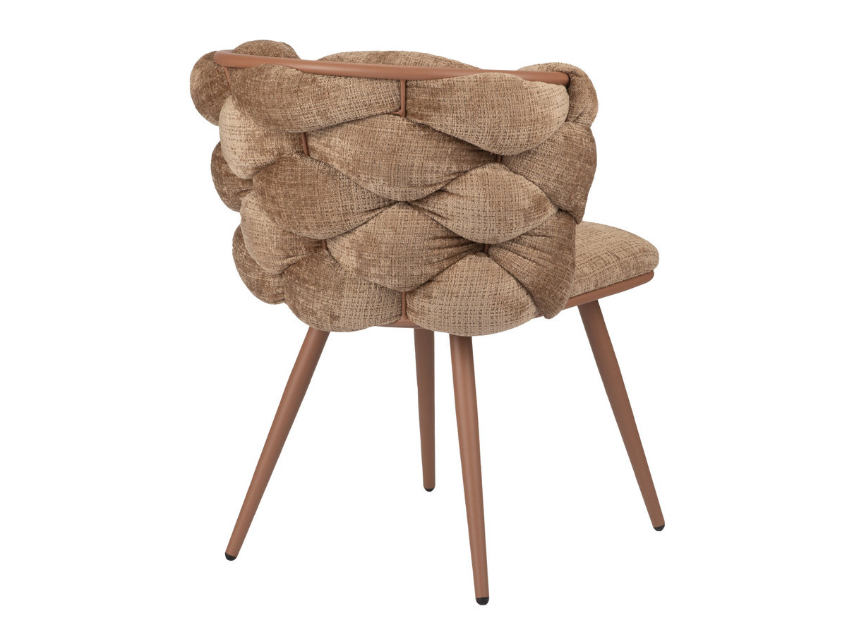 Lot de 2 chaises CHLOE tissu texturé et pieds métal effet bois