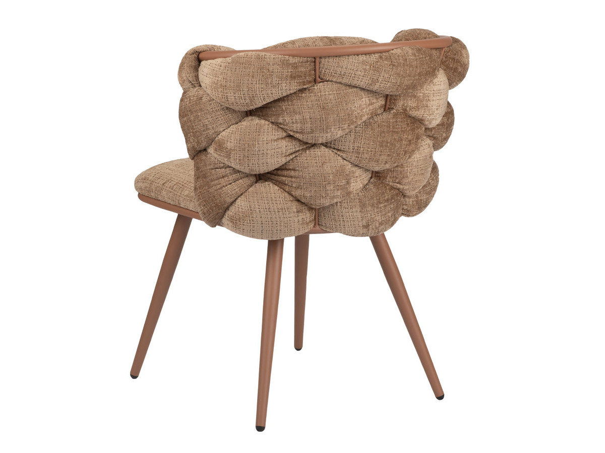 Lot de 2 chaises CHLOE tissu texturé et pieds métal effet bois