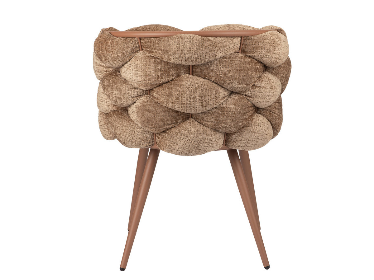 Lot de 2 chaises CHLOE tissu texturé et pieds métal effet bois