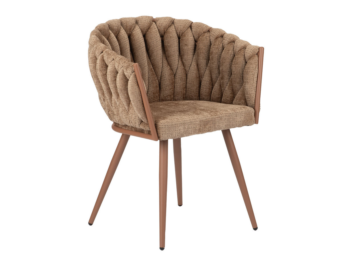 Lot de 2 fauteuils de table CHARLOTTE texturé marron clair — vue 4