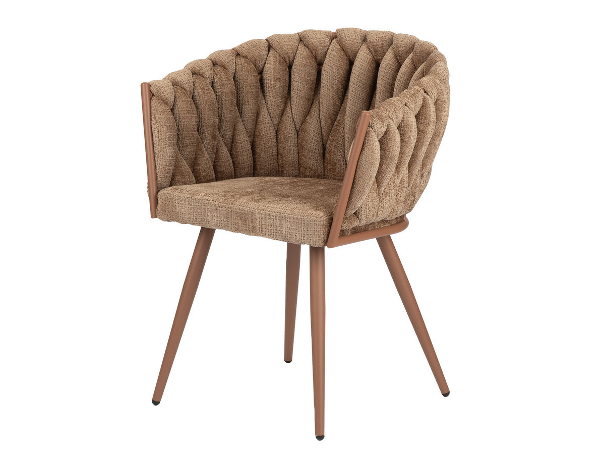 Lot de 2 fauteuils de table CHARLOTTE texturé marron clair — vue 5