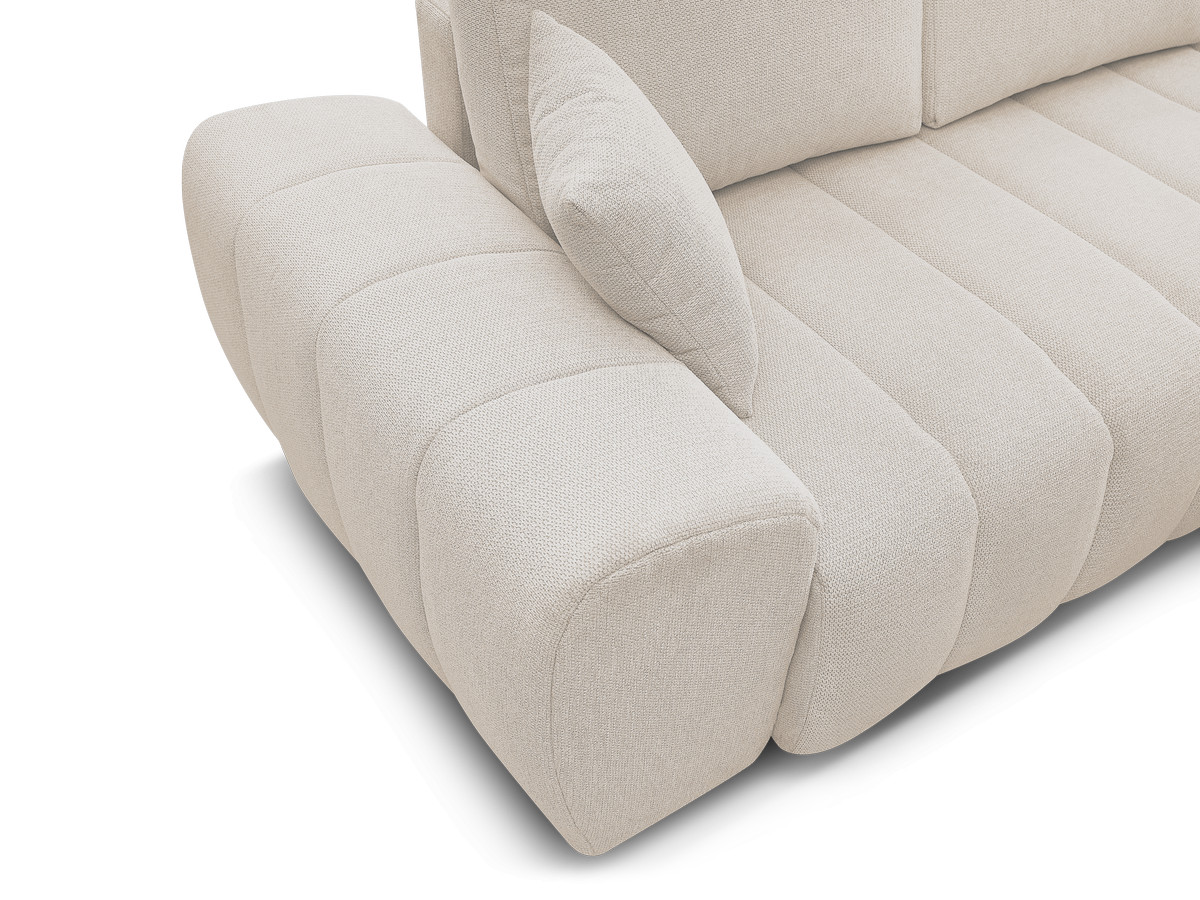 Canapé d'angle fixe EVEREST tissu chiné - Orange - Angle droit - 10 coussins