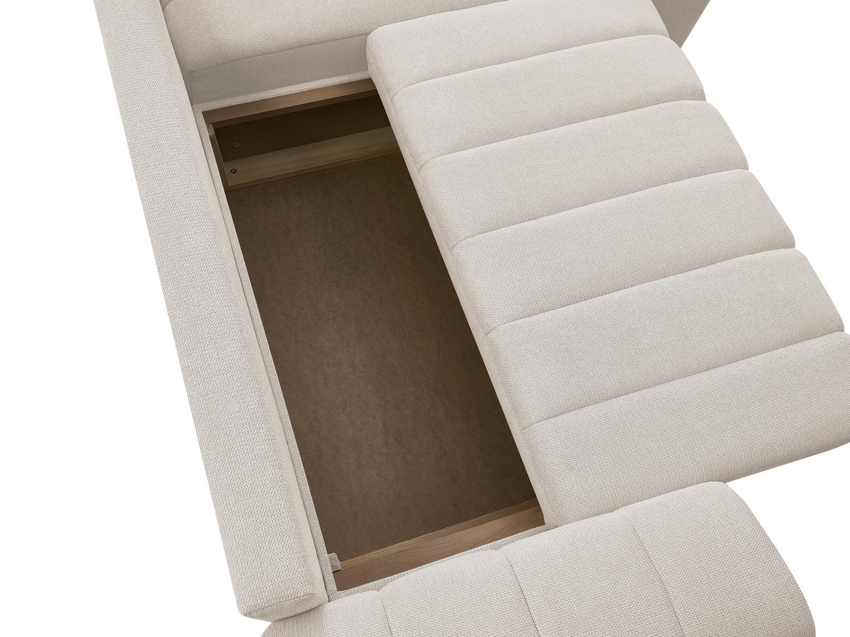 Canapé d'angle fixe EVEREST tissu chiné - Orange - Angle droit - 10 coussins