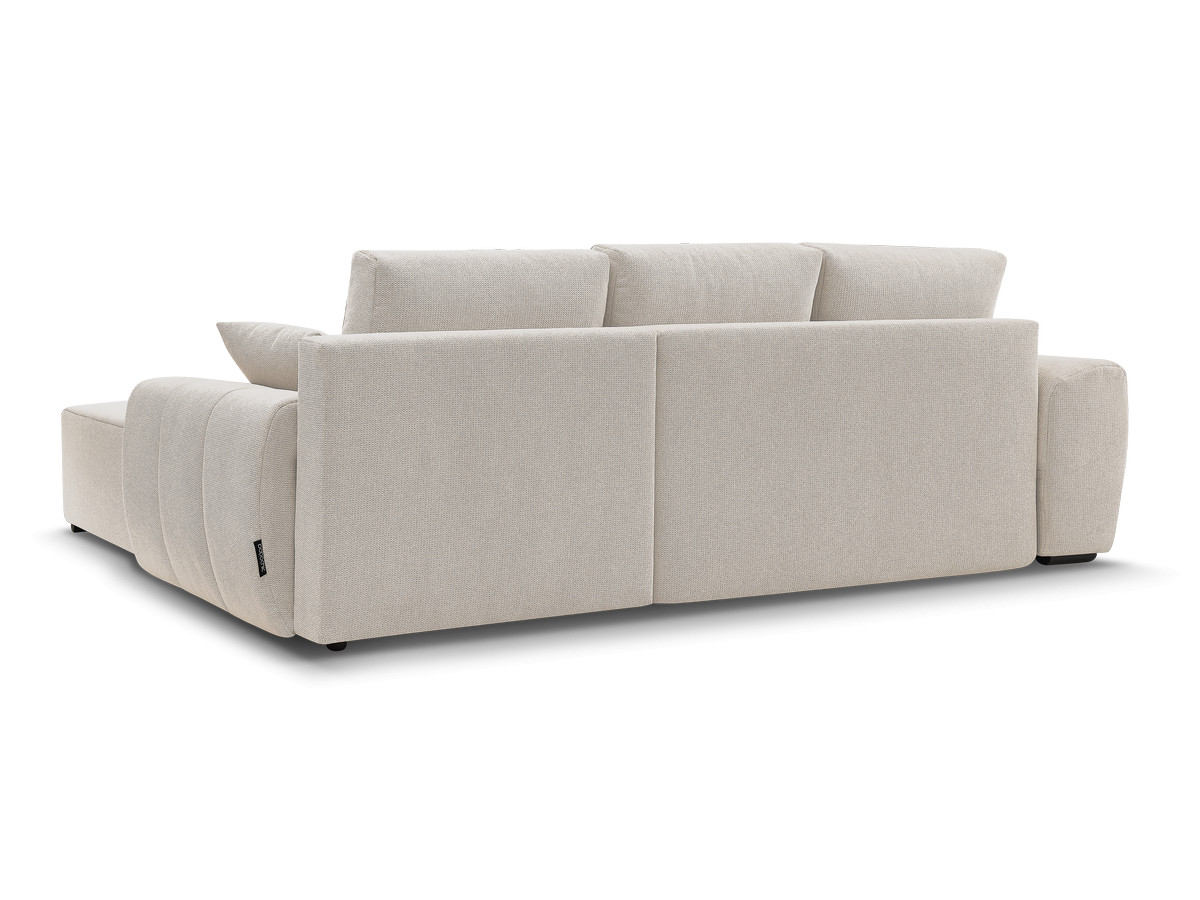 Canapé d'angle fixe EVEREST tissu chiné - Orange - Angle droit - 10 coussins
