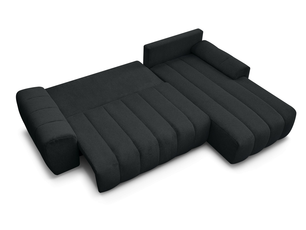 Canapé d'angle fixe EVEREST tissu chiné - Orange - Angle droit - 10 coussins