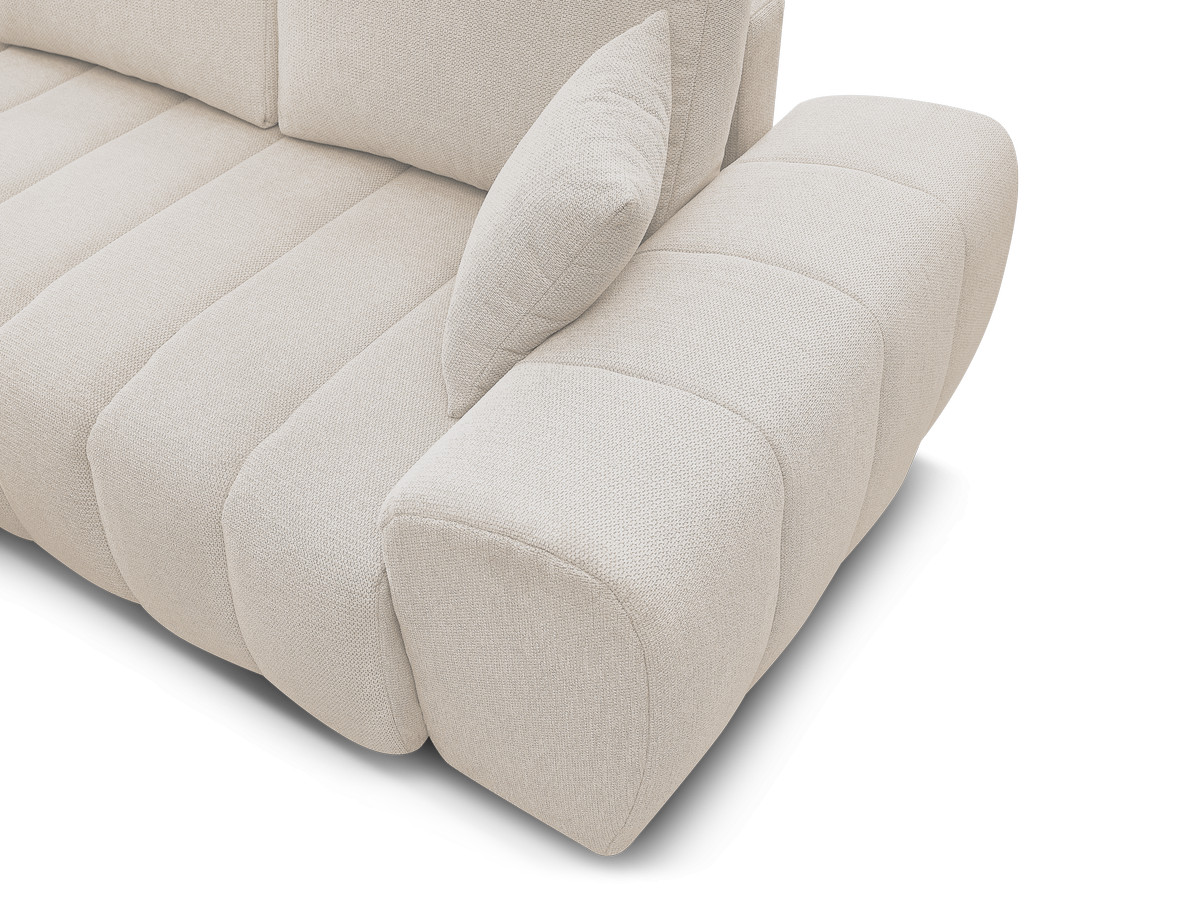 Canapé d'angle fixe EVEREST tissu chiné - Orange - Angle droit - 10 coussins