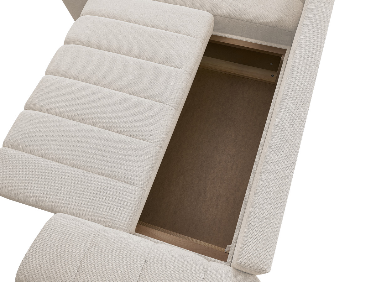 Canapé d'angle fixe EVEREST tissu chiné - Orange - Angle droit - 10 coussins