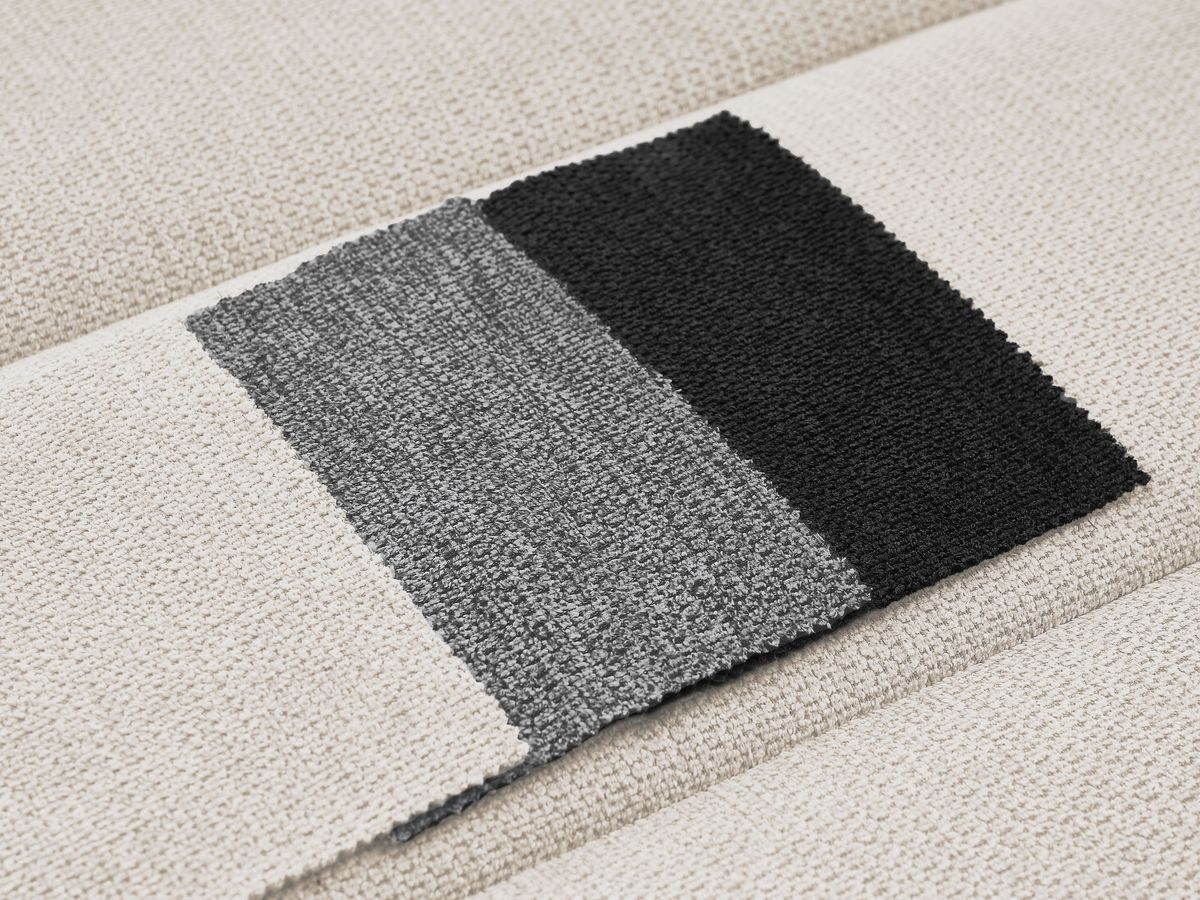 Canapé d'angle fixe EVEREST tissu chiné - Orange - Angle droit - 10 coussins