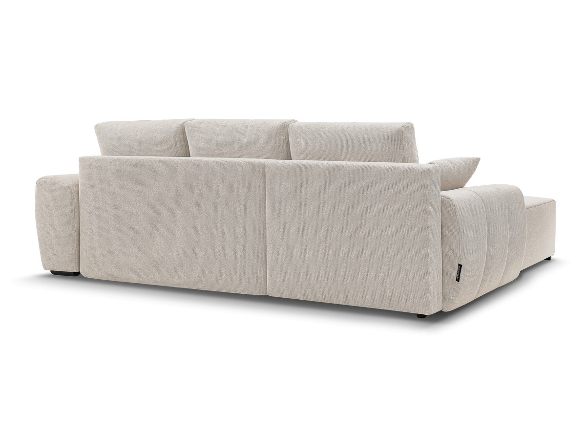 Canapé d'angle fixe EVEREST tissu chiné - Orange - Angle droit - 10 coussins