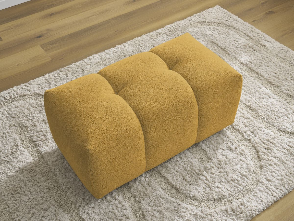 Canapé d'angle fixe EVEREST tissu chiné - Orange - Angle droit - 10 coussins