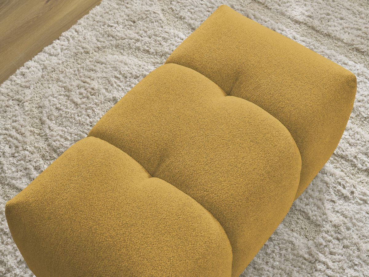 Canapé d'angle fixe EVEREST tissu chiné - Orange - Angle droit - 10 coussins