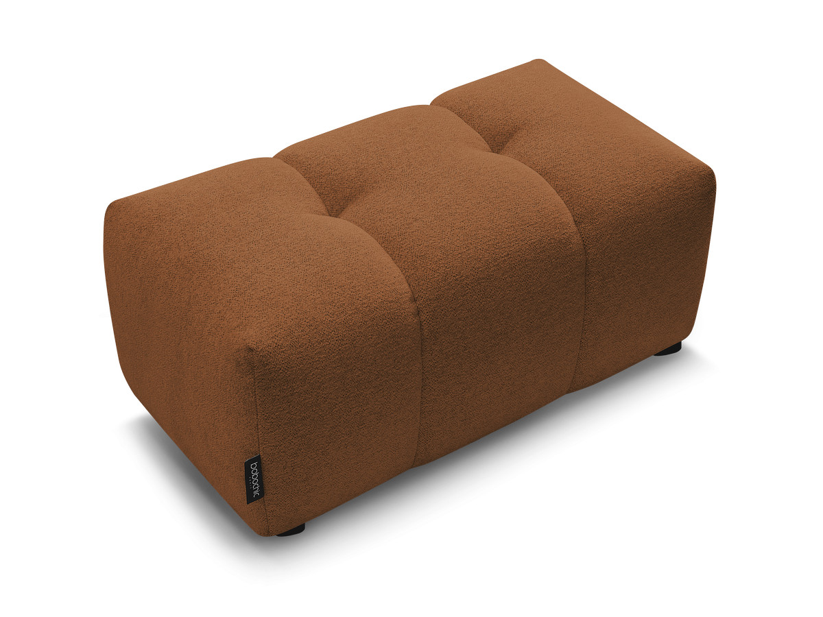 Canapé d'angle fixe EVEREST tissu chiné - Orange - Angle droit - 10 coussins