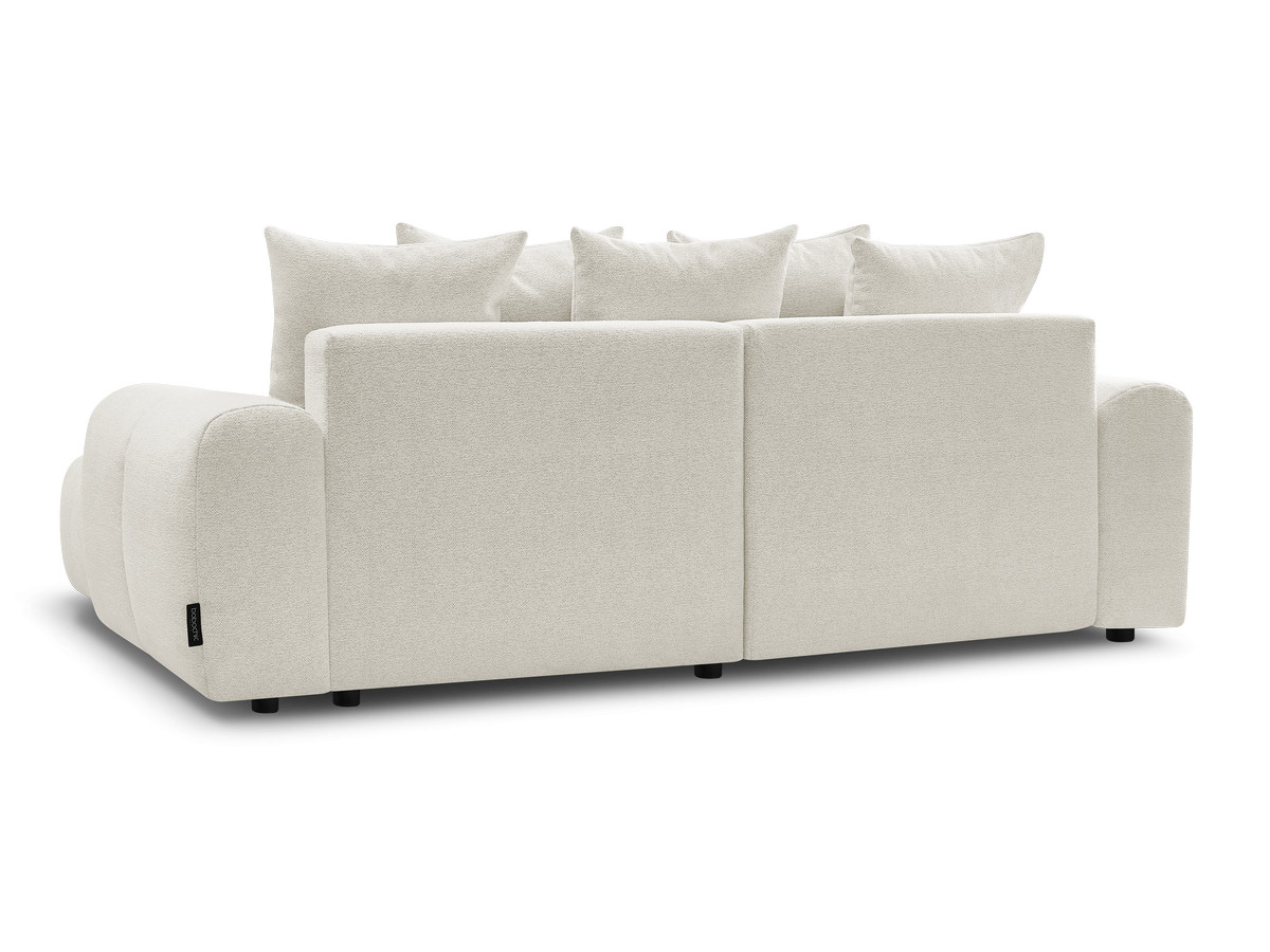 Canapé d'angle fixe EVEREST tissu chiné - Orange - Angle droit - 10 coussins