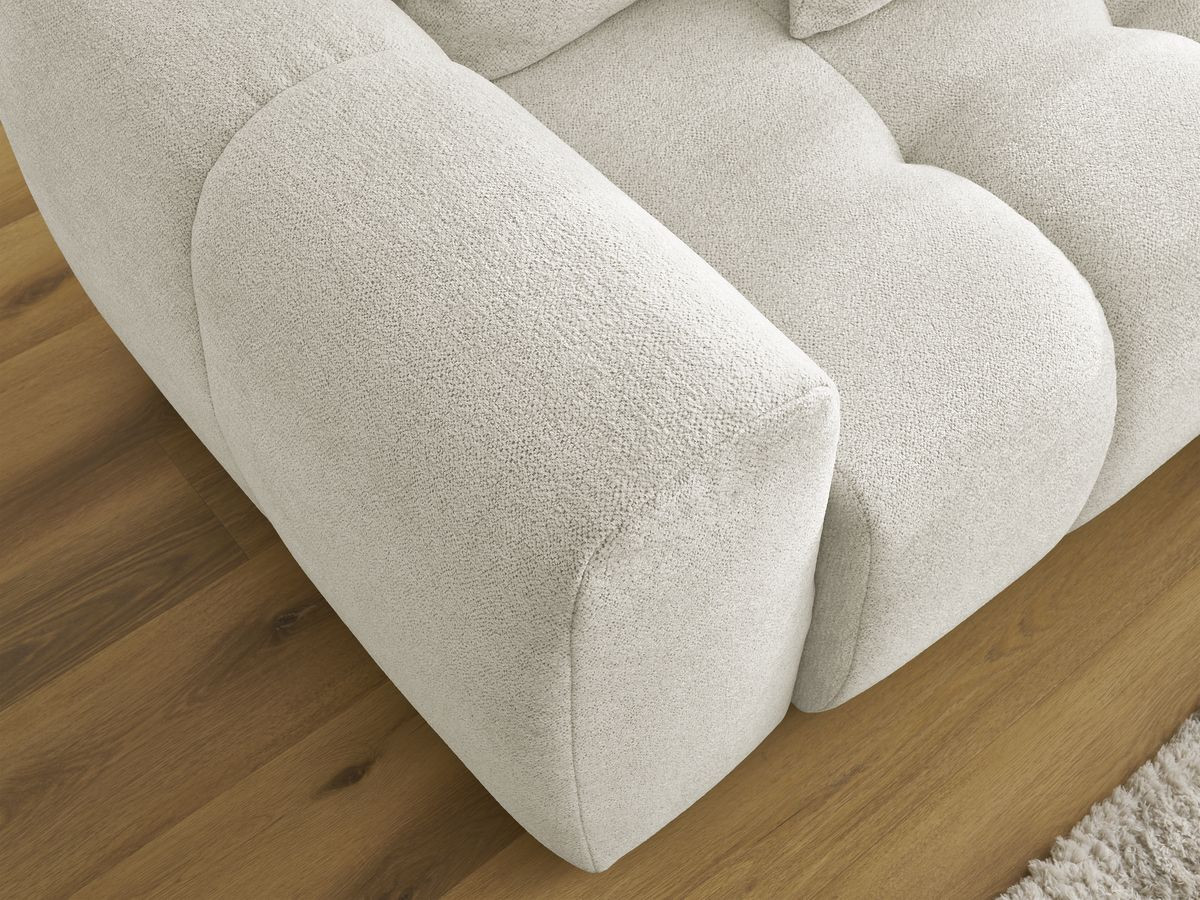 Canapé d'angle fixe EVEREST tissu chiné - Orange - Angle droit - 10 coussins