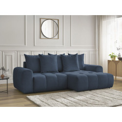 Canap&eacute; d'angle convertible coffre ROXELANE tissu chin&eacute;