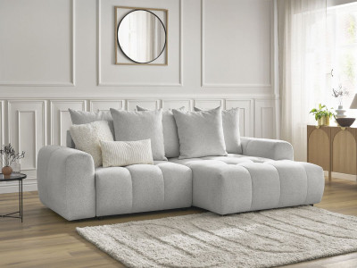 Canapé d'angle convertible coffre ROXELANE tissu chiné