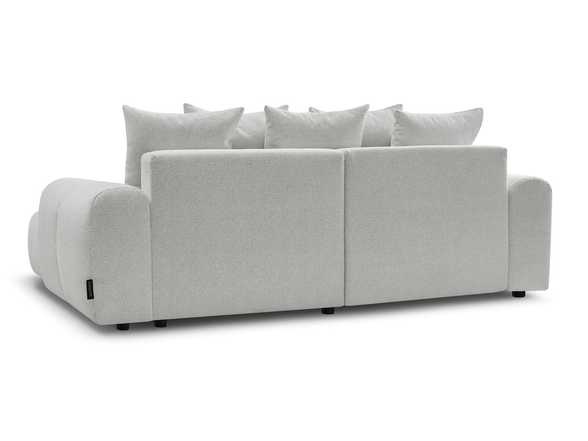 Canapé d'angle fixe EVEREST tissu chiné - Orange - Angle droit - 10 coussins