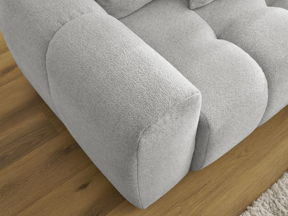 Canapé d'angle fixe EVEREST tissu chiné - Orange - Angle droit - 10 coussins