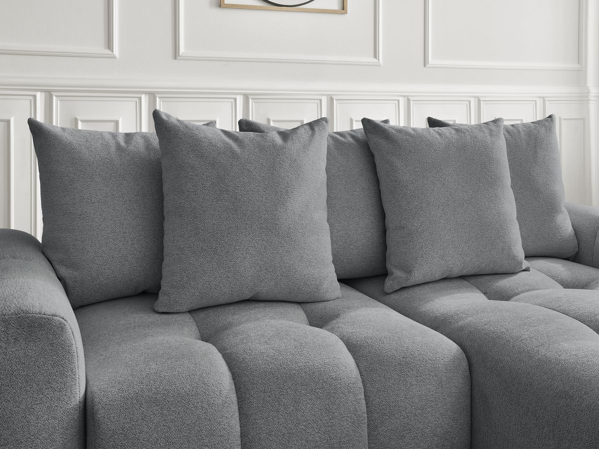 Canapé d'angle convertible coffre ROXELANE tissu chiné