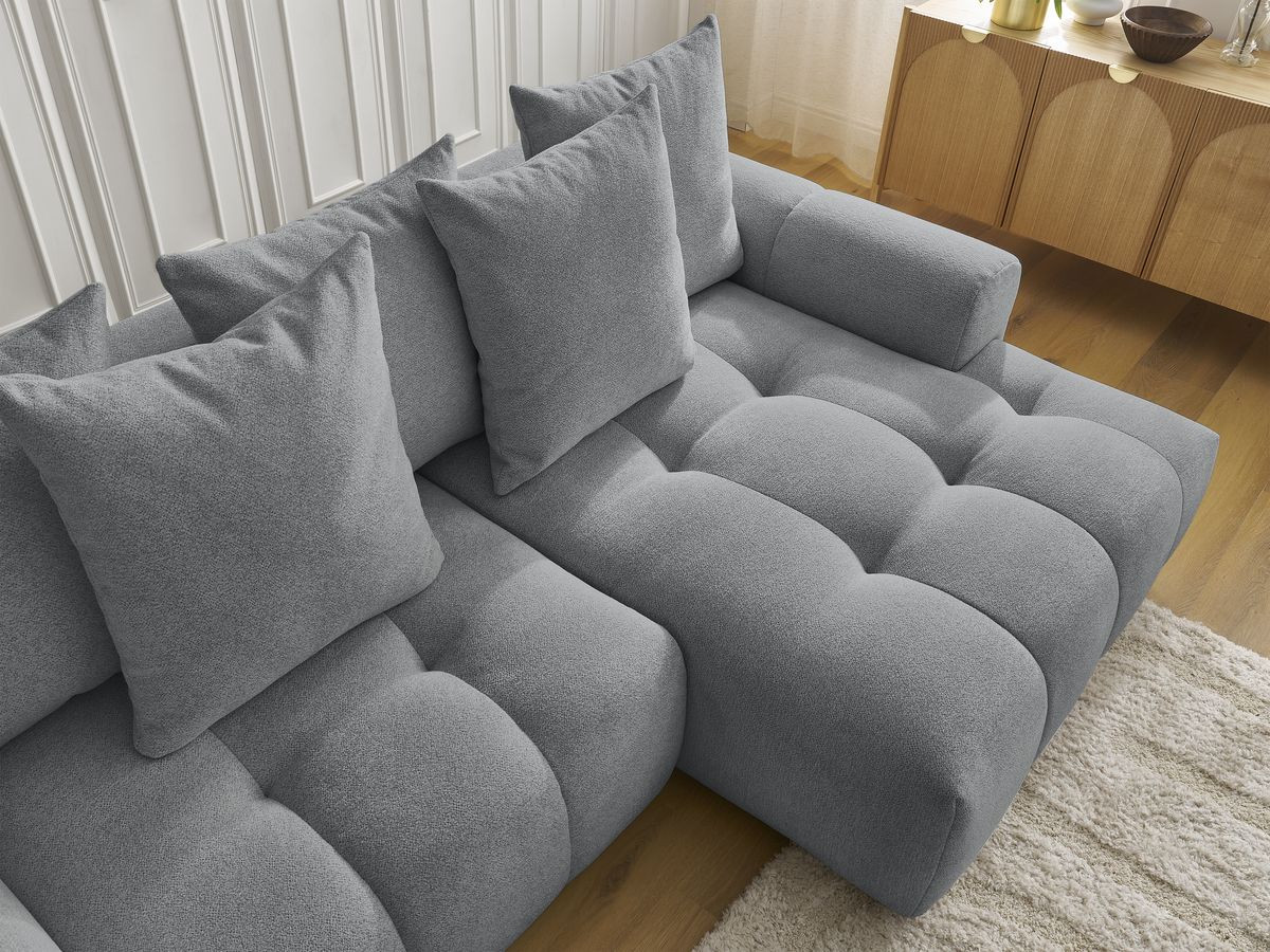 Canapé d'angle convertible coffre ROXELANE tissu chiné