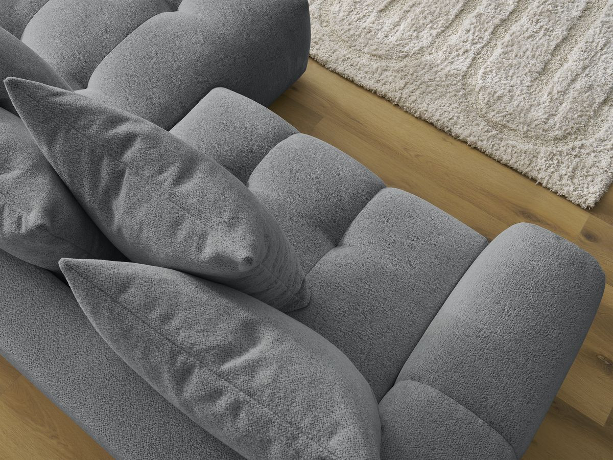 Canapé d'angle convertible coffre ROXELANE tissu chiné