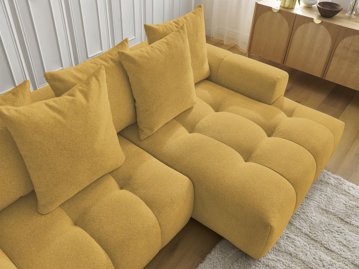 Canapé d'angle convertible coffre ROXELANE tissu chiné