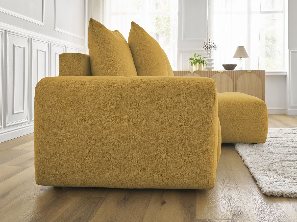 Canapé d'angle convertible coffre ROXELANE tissu chiné