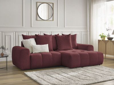 Canapé d'angle convertible coffre ROXELANE tissu chiné