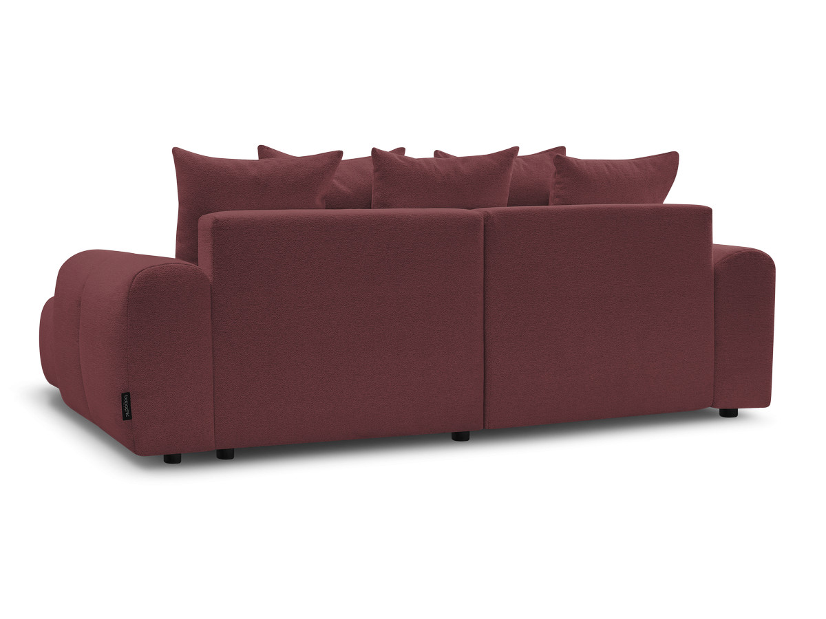 Canapé d'angle fixe EVEREST tissu chiné - Orange - Angle droit - 10 coussins