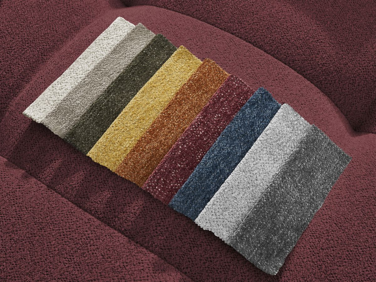 Canapé d'angle fixe EVEREST tissu chiné - Orange - Angle droit - 10 coussins