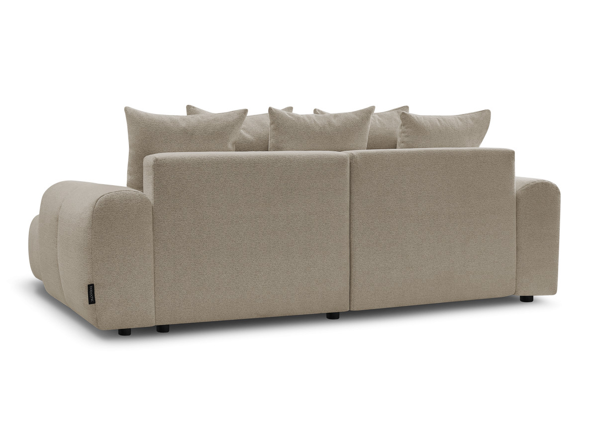 Canapé d'angle fixe EVEREST tissu chiné - Orange - Angle droit - 10 coussins