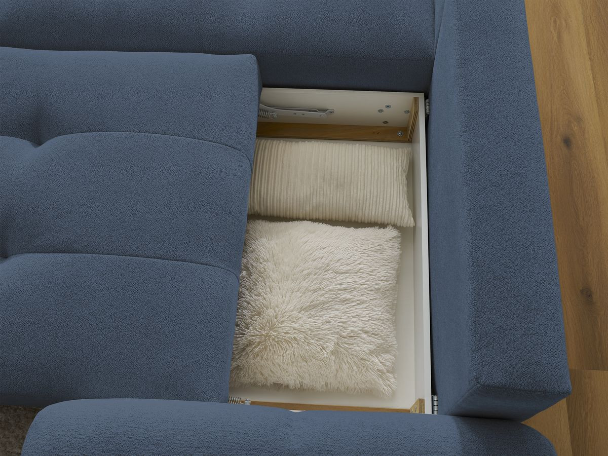 Canapé d'angle convertible coffre ROXELANE tissu chiné