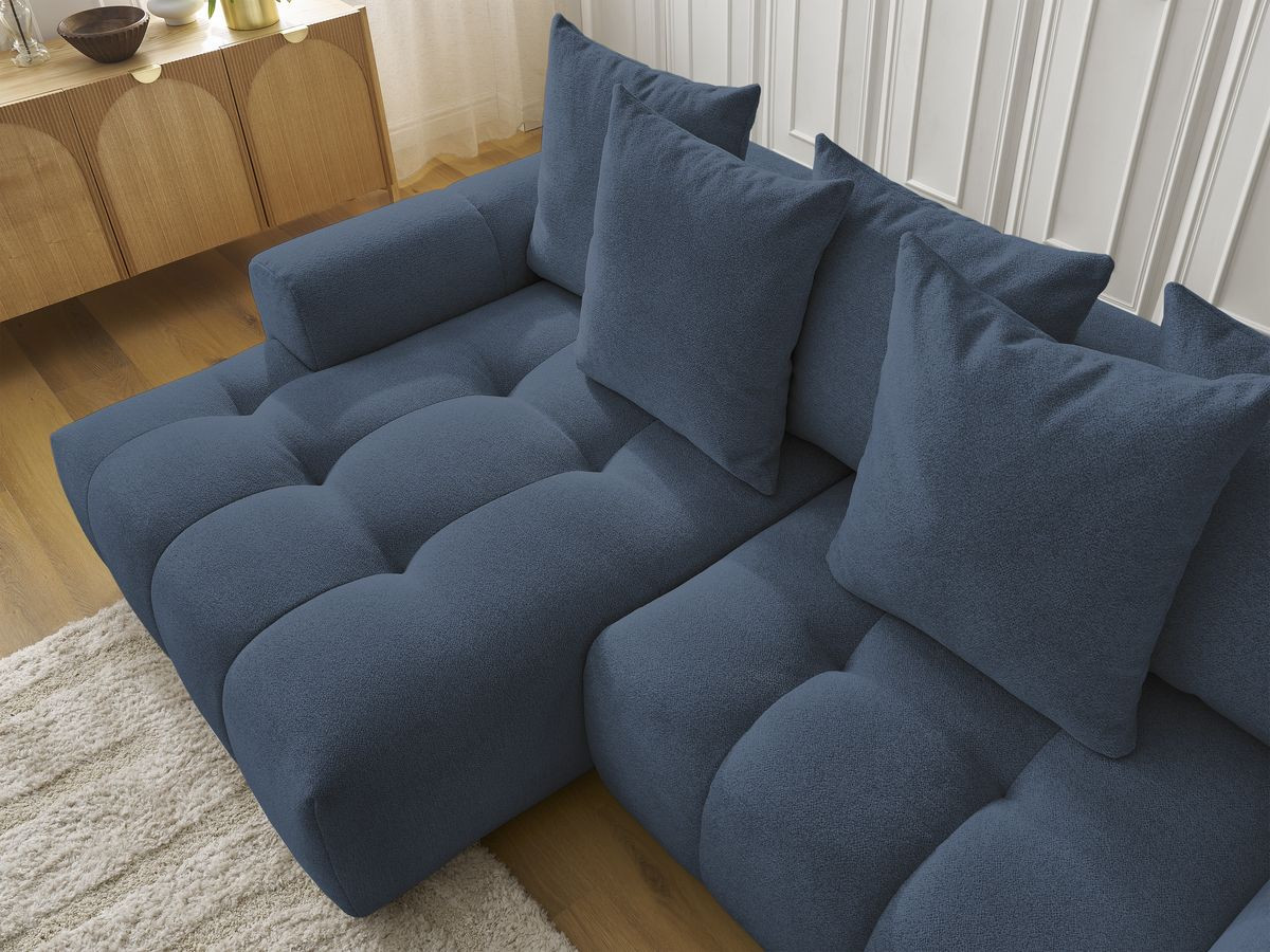 Canapé d'angle convertible coffre ROXELANE tissu chiné