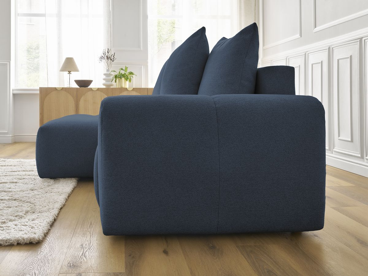 Canapé d'angle convertible coffre ROXELANE tissu chiné