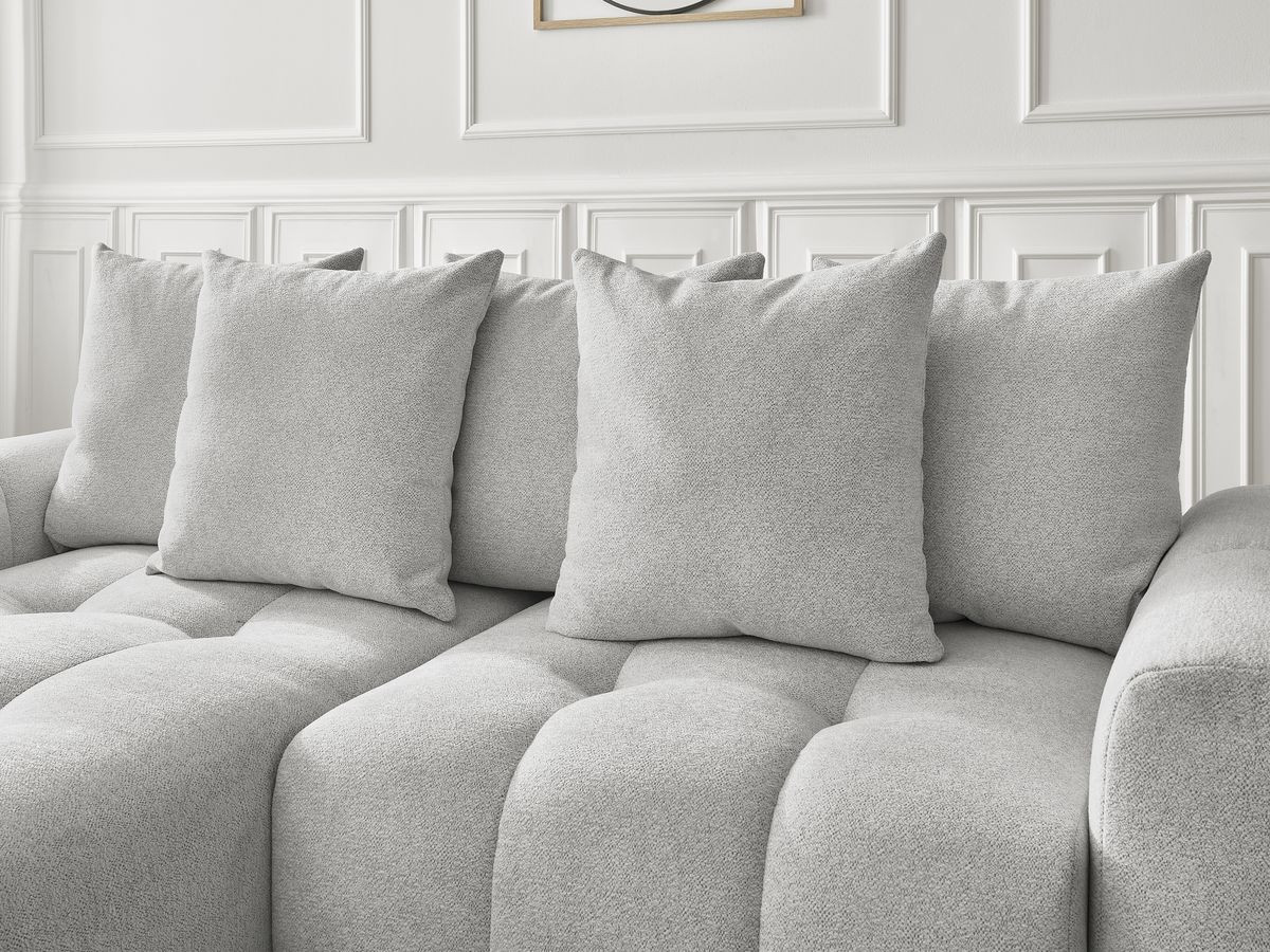 Canapé d'angle convertible coffre ROXELANE tissu chiné