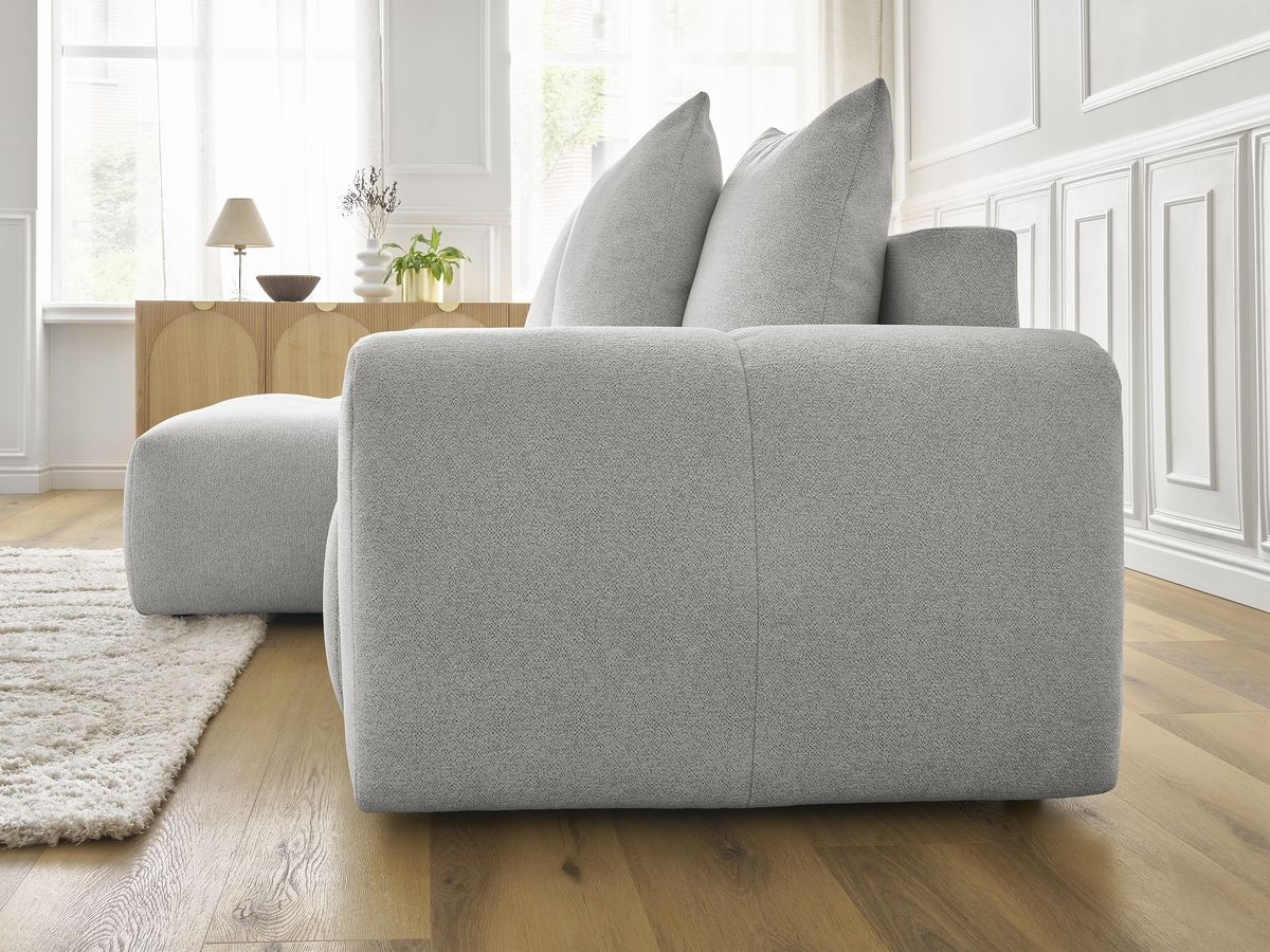 Canapé d'angle convertible coffre ROXELANE tissu chiné