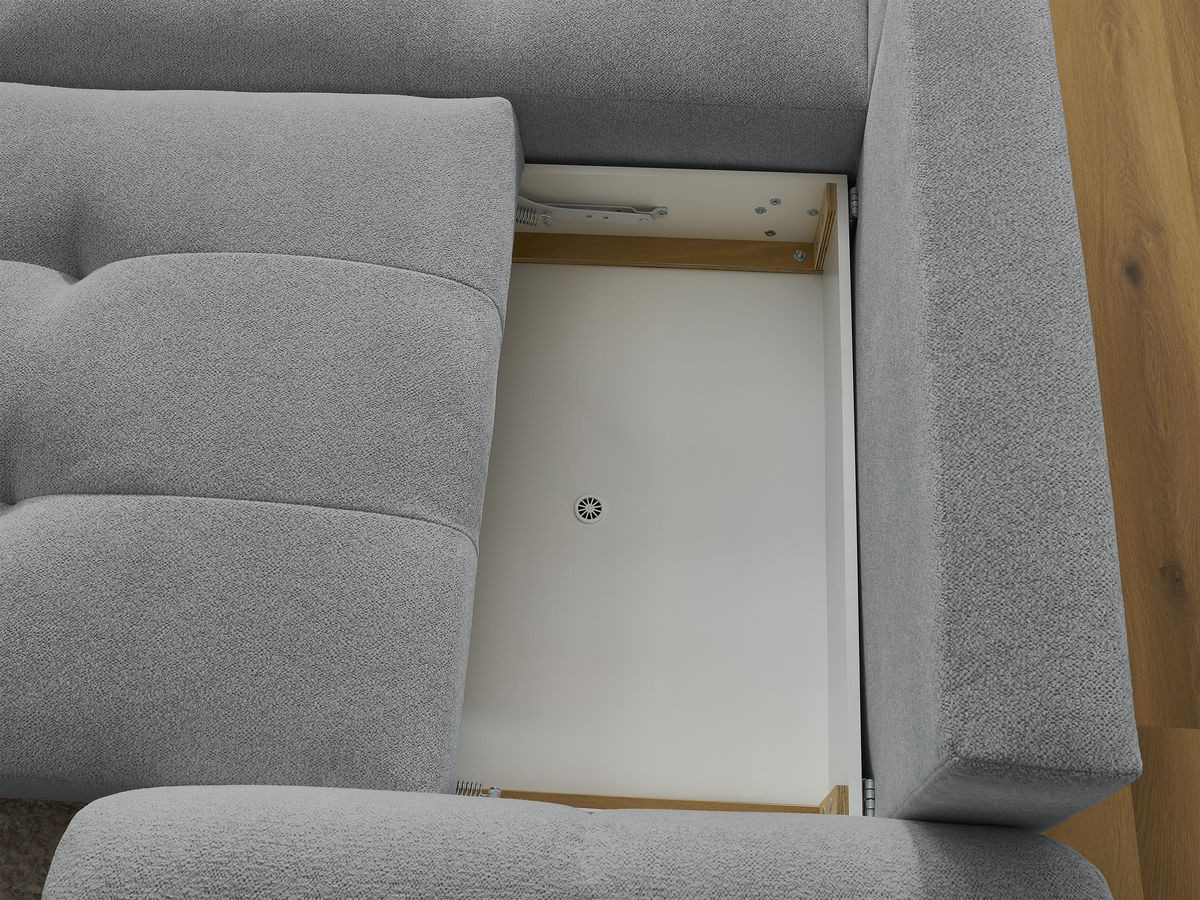 Canapé d'angle convertible coffre ROXELANE tissu chiné