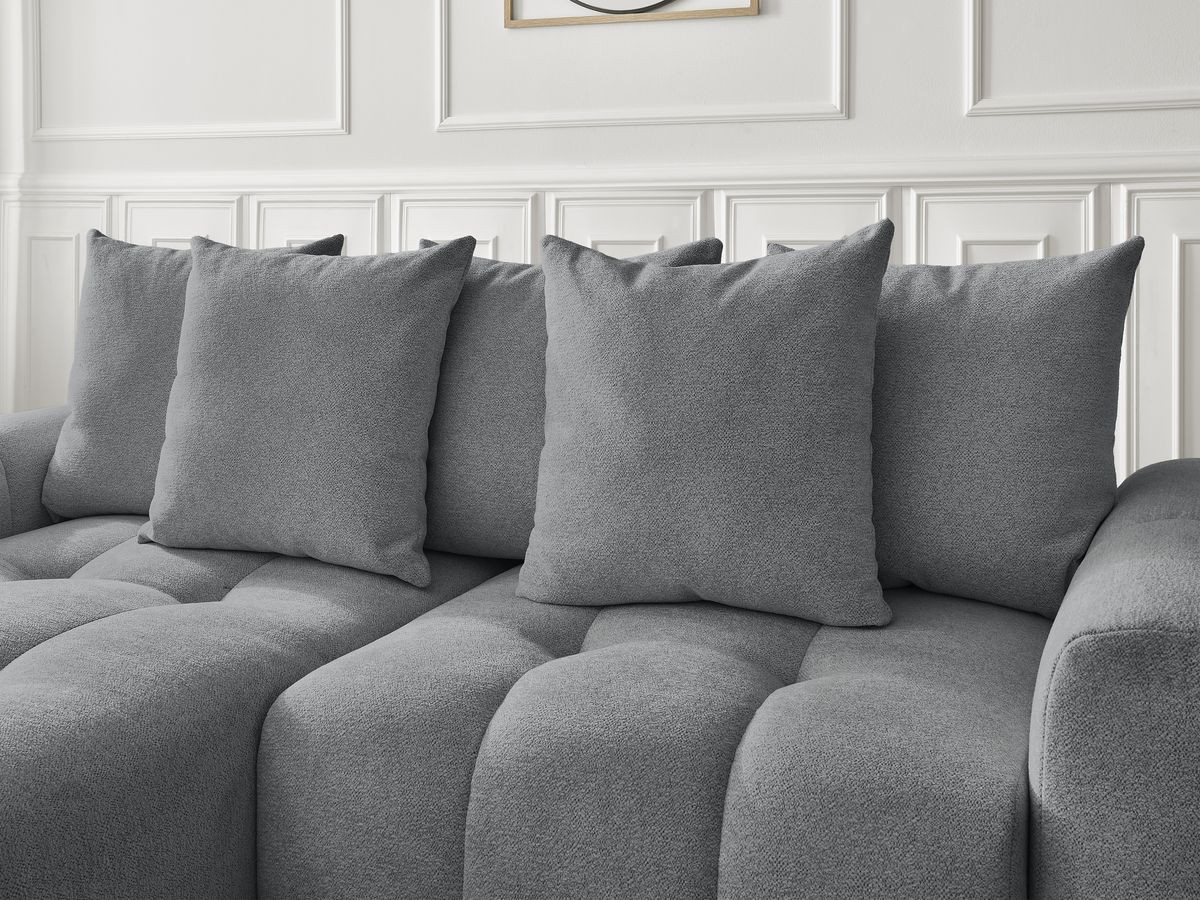 Canapé d'angle convertible coffre ROXELANE tissu chiné