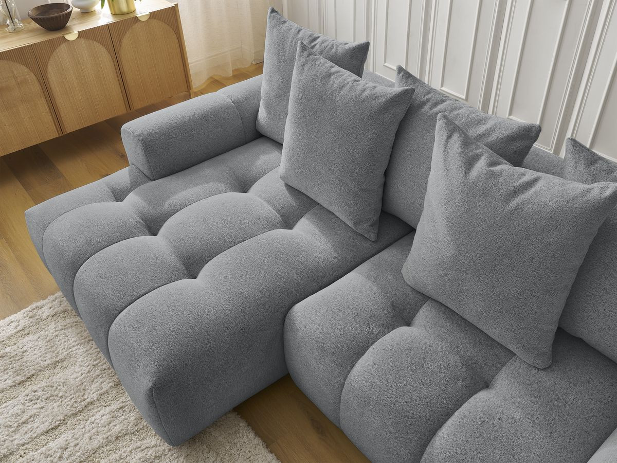 Canapé d'angle convertible coffre ROXELANE tissu chiné