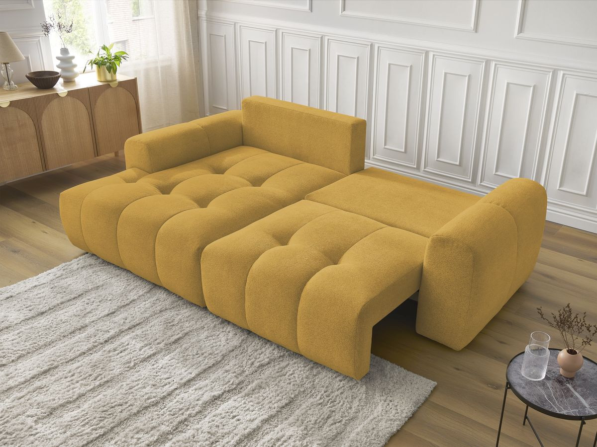 Canapé d'angle convertible coffre ROXELANE tissu chiné