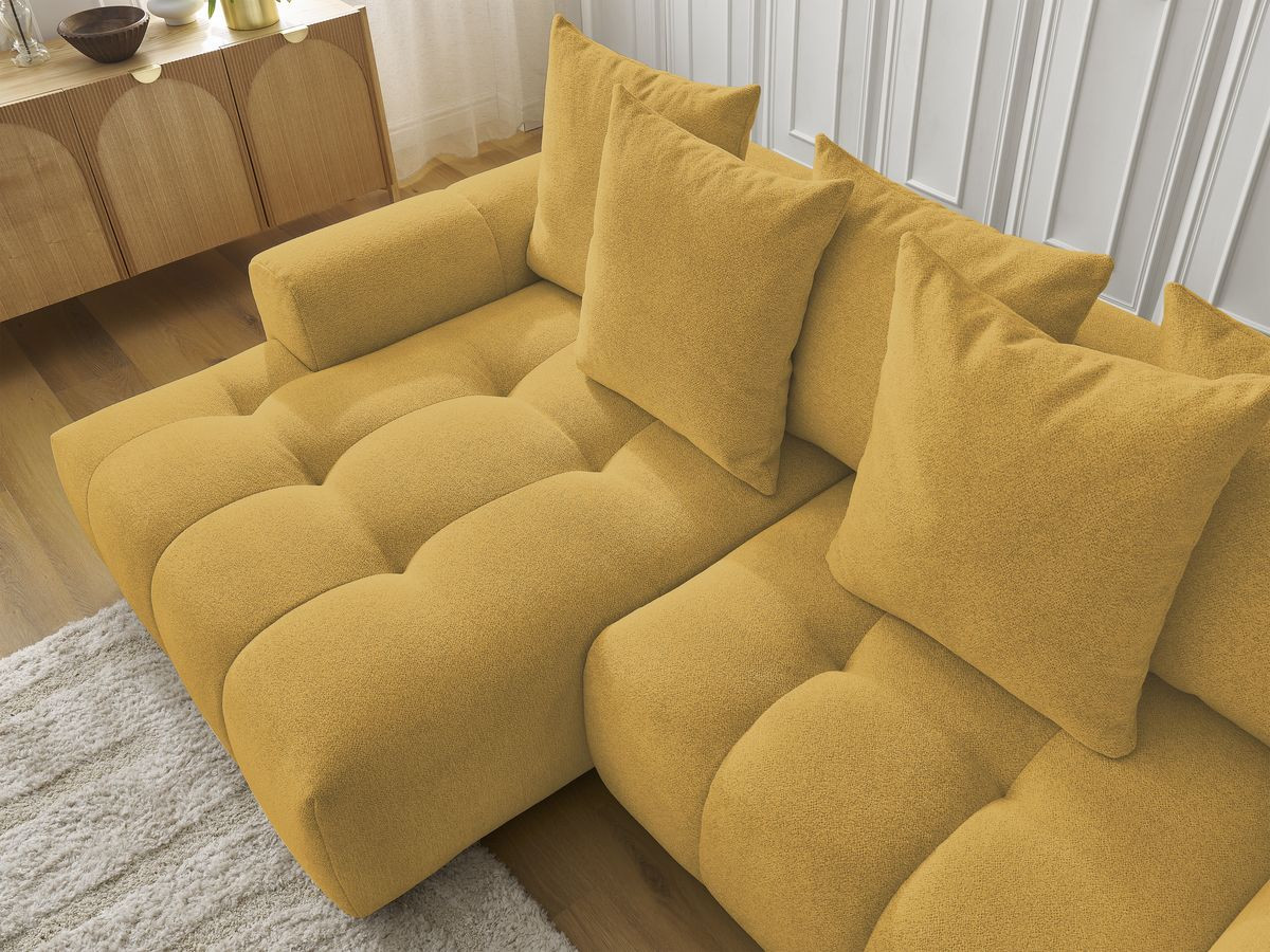 Canapé d'angle convertible coffre ROXELANE tissu chiné