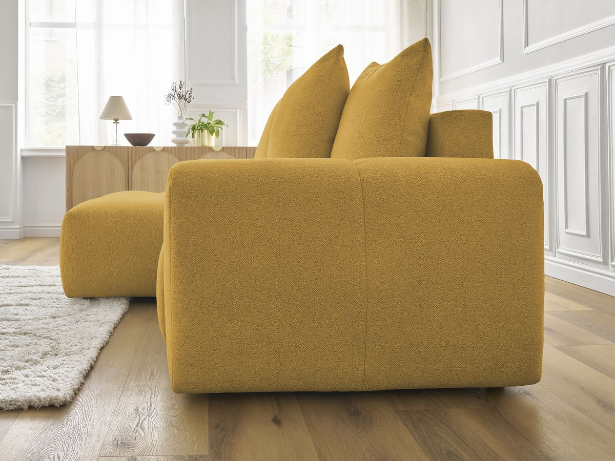 Canapé d'angle convertible coffre ROXELANE tissu chiné