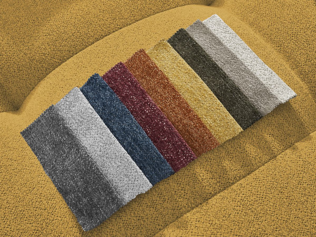 Canapé d'angle convertible coffre ROXELANE tissu chiné jaune angle gauche BOBOCHIC 3 places - Vue supplémentaire 2