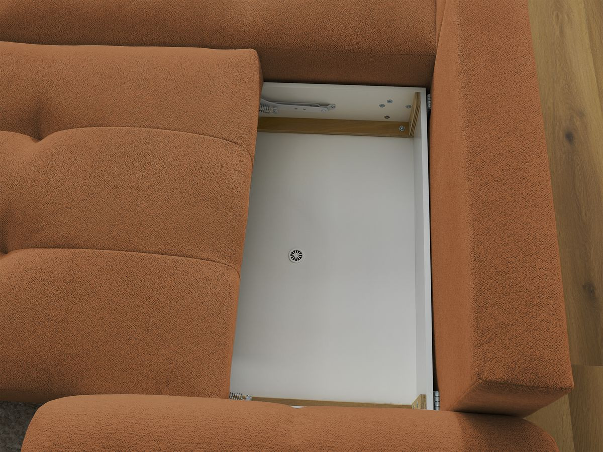 Canapé d'angle convertible coffre ROXELANE tissu chiné