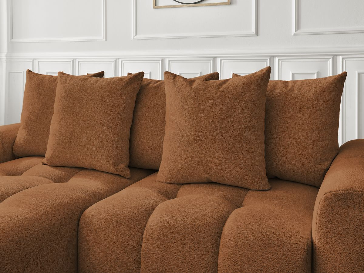 Canapé d'angle convertible coffre ROXELANE tissu chiné