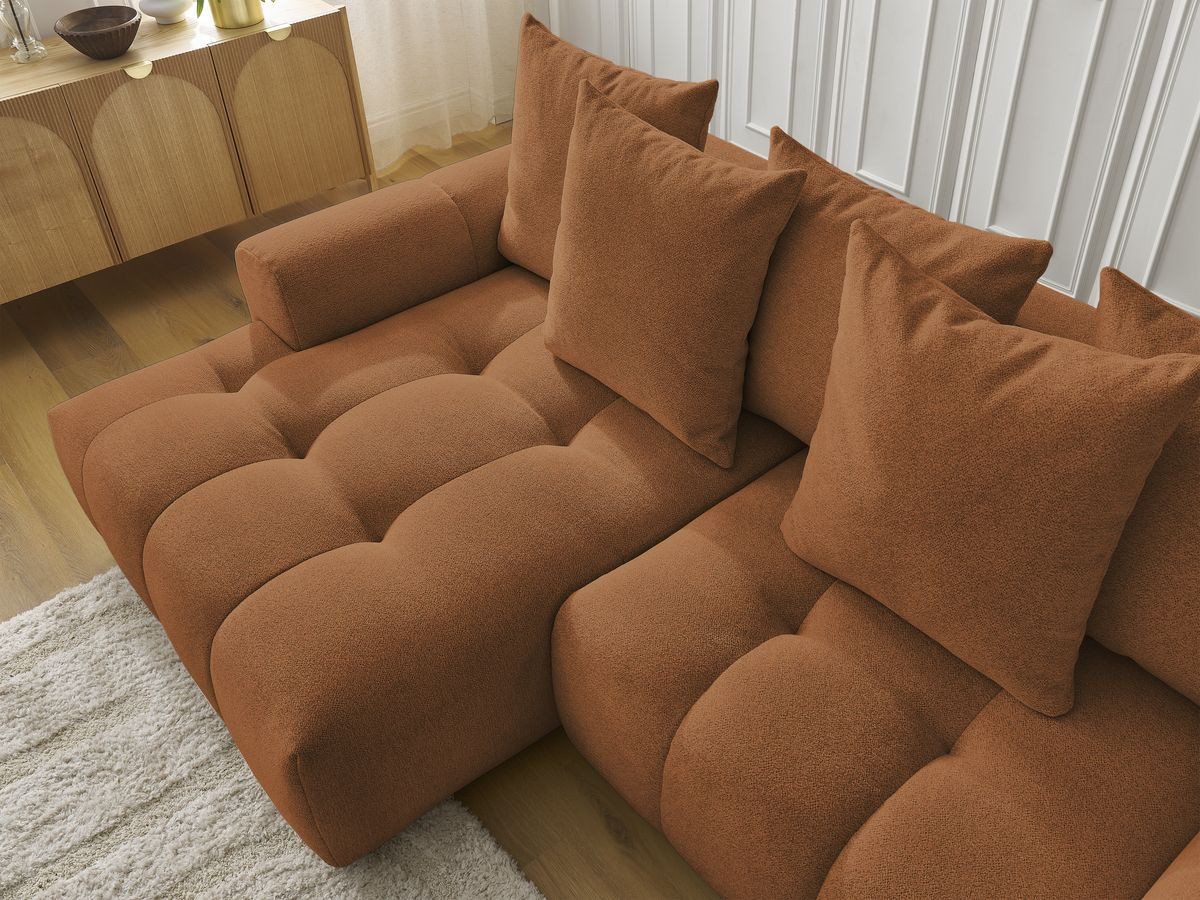 Canapé d'angle convertible coffre ROXELANE tissu chiné