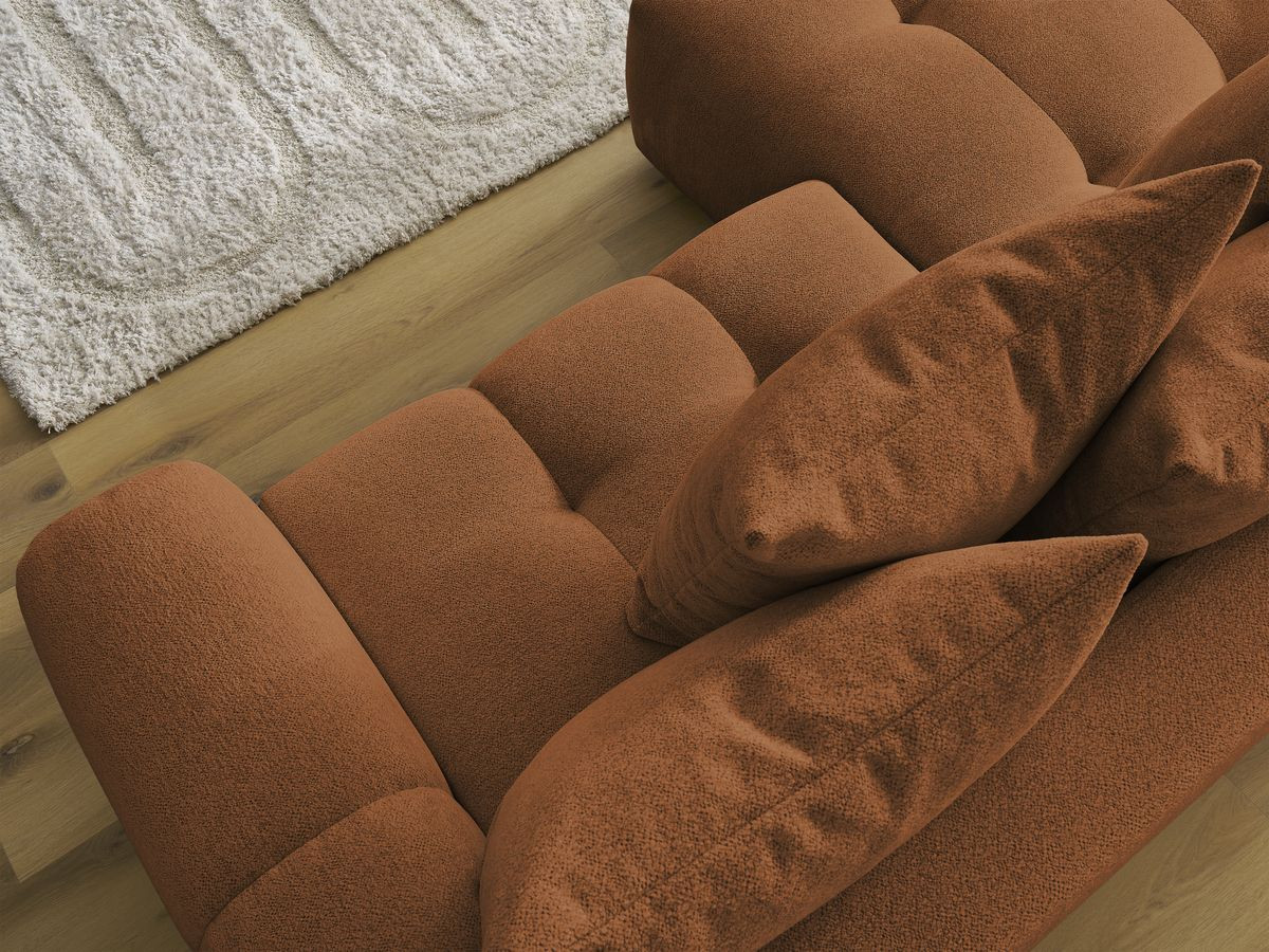 Canapé d'angle convertible coffre ROXELANE tissu chiné